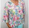 Ethyl V-neck Button-down Top In Rosie Multicolor In Multi
