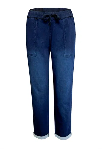 Ethyl Women's Drawstring Waist Jean In Abyss In Black