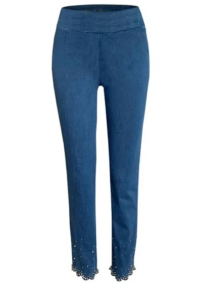 Ethyl Women's Scallop Shine Jeans In Blue