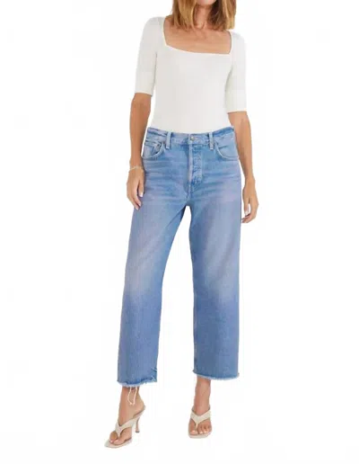Etica Altin Loose Fit Crop Jeans In Sunset Cliff In Blue