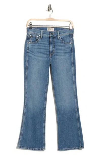 Etica Ética Anya High Waist Crop Modern Flare Leg Jeans In Blue