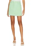 Etica Bobbi Cutoff Mini Skirt In Dusty Aqua In Green