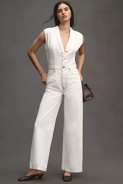 Etica Camden V-neck Jumpsuit In White
