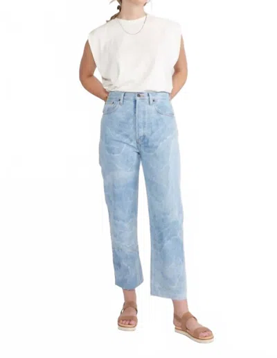 Etica Carine Straight Crop Jeans In Desert Cliff In Blue