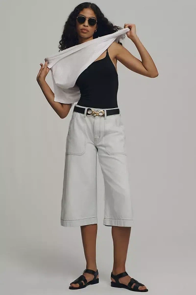 Etica Darcy High-rise Crop Wide-leg Culotte Jeans In White