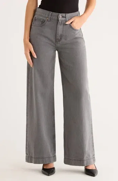 Etica Ética Devon Crop Wide Leg Jeans In Gray