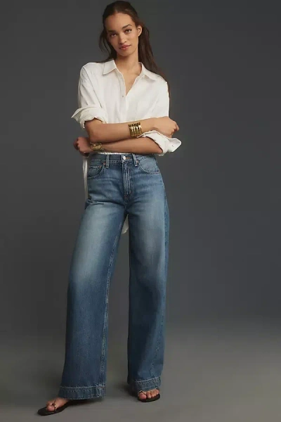 Etica Devon Mid-rise Wide-leg Jeans In Blue