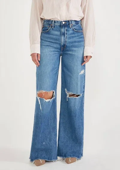 Etica Devon Wide Leg Jeans In Everglades In Blue