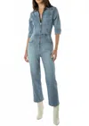 Etica Fayette Denim Jumpsuit In Stellar In Blue
