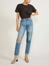 Etica Finn Rework Slim Straight Jean In Lost River In Blue