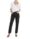 Etica Rae Midrise Straight Leg Jeans In Onyx In Multi