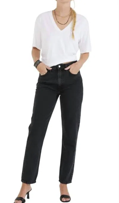 Etica Finn Straight Leg Denim In Black Rock In Multi