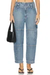 Etica Juni Relaxed Cargo Jean In Moonbay In Blue