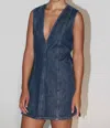 Etica Laila Mini Dress In Twilight In Blue