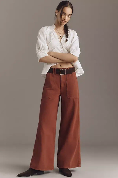 Etica Matis High-rise Ultra Wide Leg Jeans In Brown