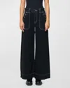 Etica Matis Ultra Wide-leg Jeans In Black Onyx
