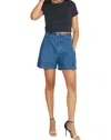 Etica Max Pleated High Waist Denim Shorts In Multi