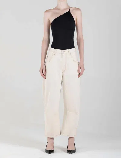 Etica Quinn Relaxed Barrel Jeans In Parchment In Black