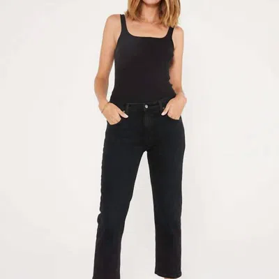 Etica Rae Midrise Straight Leg Jeans In Onyx In Black