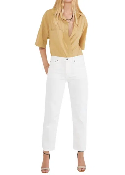 Etica Rhea Mid Rise Crop Jeans In Vintage White