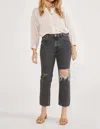 Etica Rhea Midrise Straight Crop Jean In Smokey Mountain In Multi