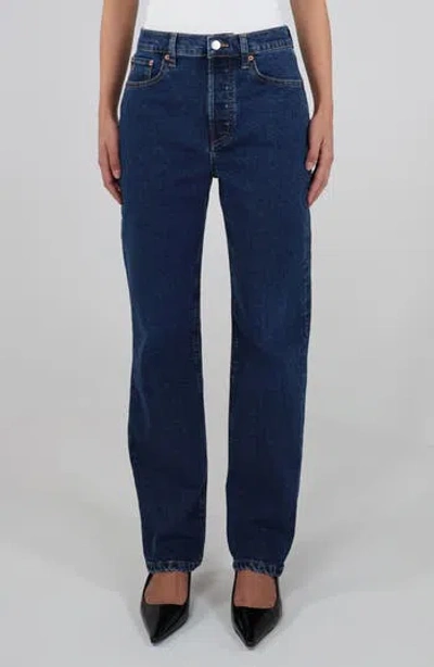 Etica Ética Tyler High Waist Straight Leg Jeans In Blue
