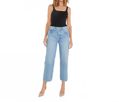 Etica Tyler Straight Crop Jean In Sea Wall In Blue