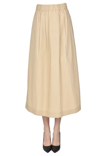 Etici Cotton Wide Skirt In Beige
