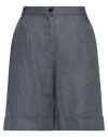 Etici Woman Shorts & Bermuda Shorts Navy Size 8 Linen In Blue