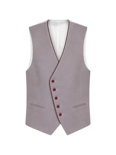 Etiem Textil S.l. Asymmetric-fastening Waistcoat In Red