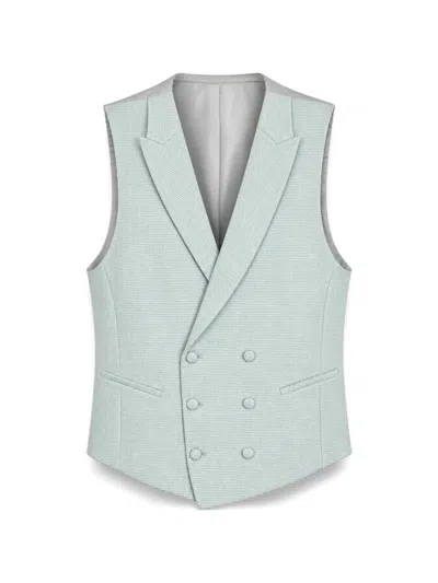 Etiem Textil S.l. Double-breasted Micro-check Waistcoat In Gray