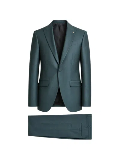 Etiem Textil S.l. Peak-lapels Single-breasted Suit In Green