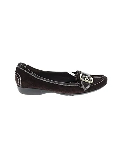 Pre-owned Etienne Aigner Flats In Burgundy