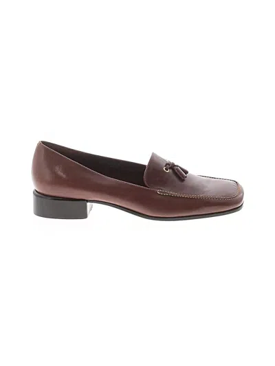 Pre-owned Etienne Aigner Flats In Burgundy