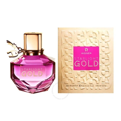 Etienne Aigner Ladies Starlight Gold Edp Spray 3.4 oz Fragrances 4013670000306 In Gold / Rose Gold / White