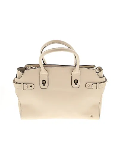 Pre-owned Etienne Aigner Leather Satchel In Ivory