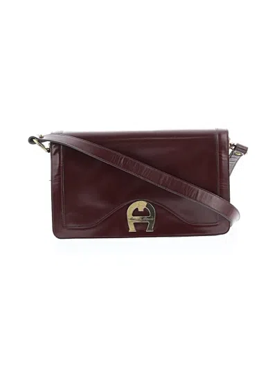 Pre-owned Etienne Aigner Leather Shoulder Bag In Burgundy
