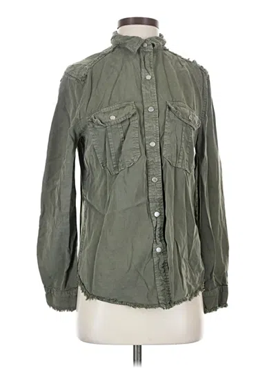 Pre-owned Etienne Marcel Long Sleeve Button Down Shirt In Green