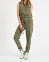 Etienne Marcel Utility Sleeveless Jumpsuit In Military In Green