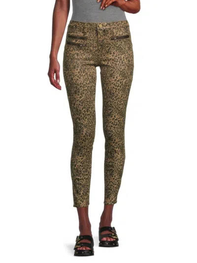 Etienne Marcel Women's Animal Print Zip Pants In Leopard