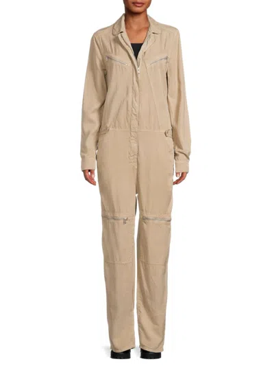 Etienne Marcel Women's Aviator Jumpsuit In Tan