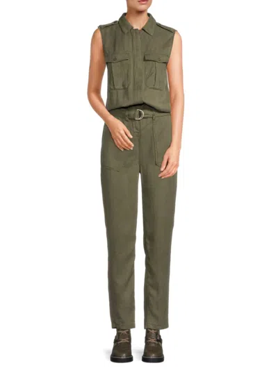 ETIENNE MARCEL WOMEN'S BELTED SLIM LEG CARGO JUMPSUIT