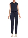 Etienne Marcel Women's Belted Slim Leg Cargo Jumpsuit In Navy