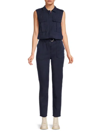 ETIENNE MARCEL WOMEN'S BELTED SLIM LEG CARGO JUMPSUIT