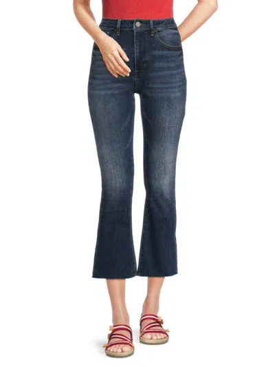 Etienne Marcel Women's Faded Cropped Kick Flare Jeans In Indigo