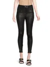 Etienne Marcel Women's Flat Front Leather Ankle Pants In Leather