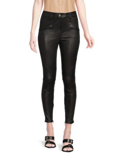 Etienne Marcel Women's Flat Front Leather Ankle Pants