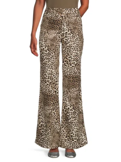Etienne Marcel Women's Leopard Print Wide Leg Pants