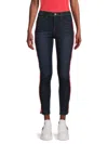 Etienne Marcel Women's Mid Rise Side Striped Cropped Skinny Jeans In Indigo