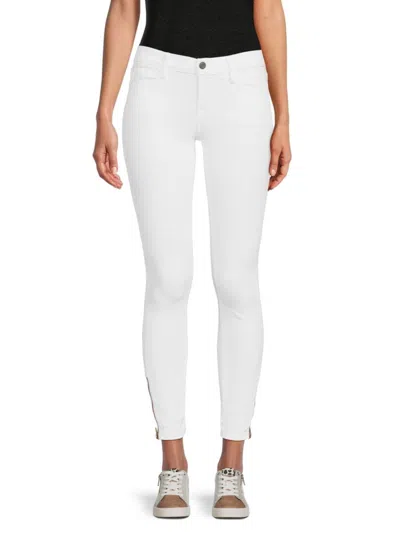 Etienne Marcel Women's Signature Zip Skinny Jeans In White